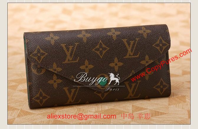 ルイヴィトン　M60163モノグラム　ポルトフォイユ・ジョゼフィーヌ　緑　長財布